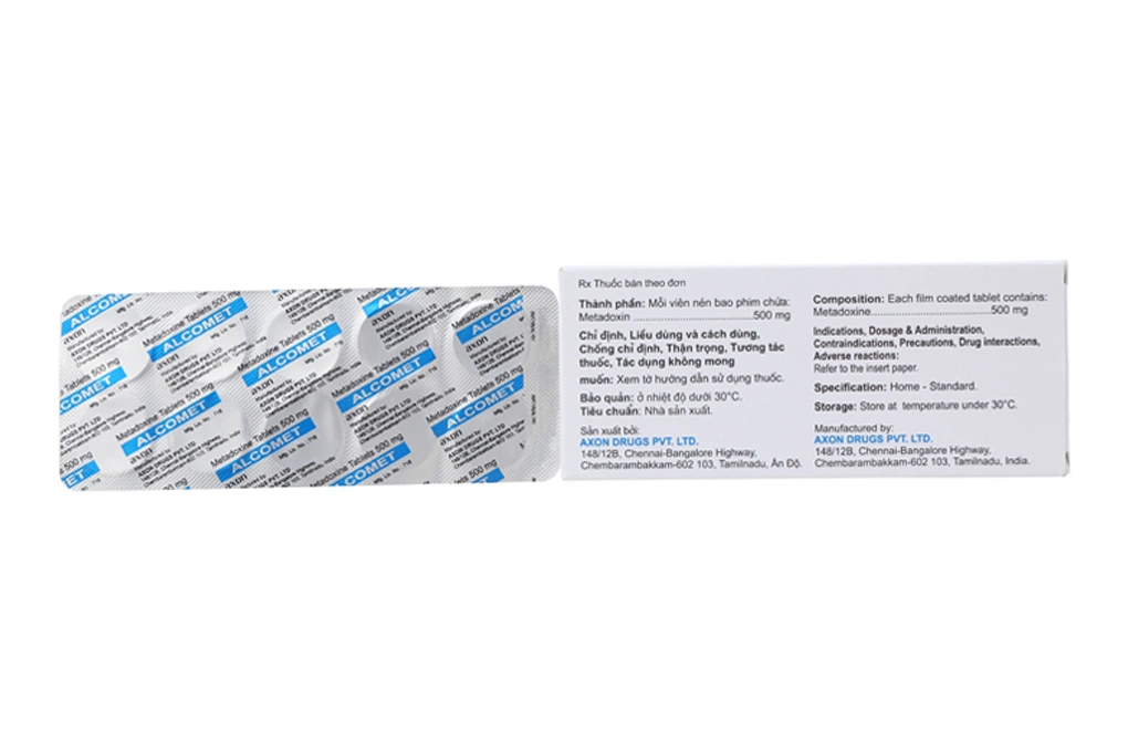 Alcomet 500mg giải độc rượu, hỗ trợ trị bệnh lý về gan (3 vỉ x 10 viên) - 2
