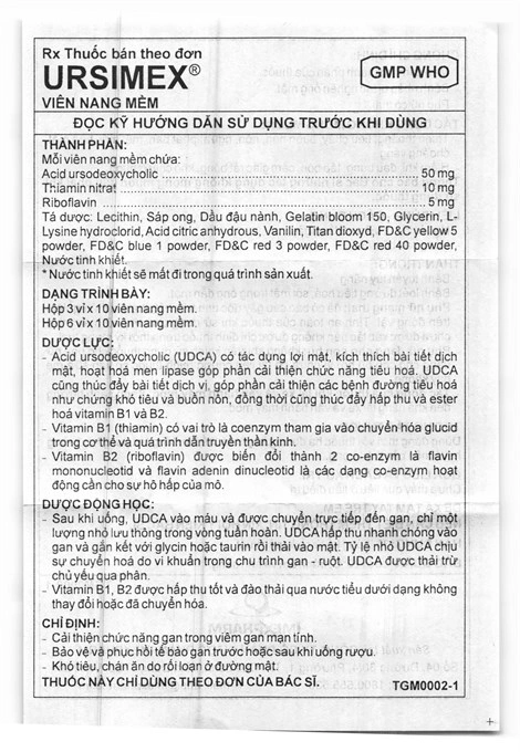 Ursimex hỗ trợ cải thiện chức năng gan (6 vỉ x 10 viên) - 4