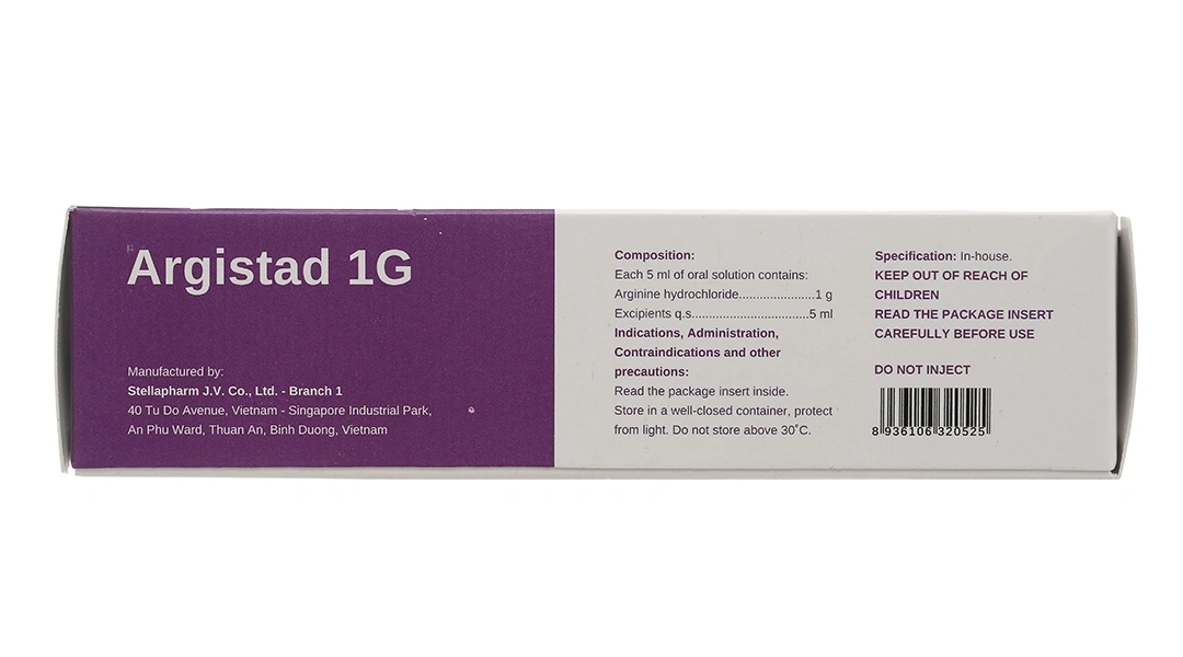 Dung dịch uống Argistad 1g trị tăng amoniac huyết, khó tiêu (20 ống x 5ml) - 3