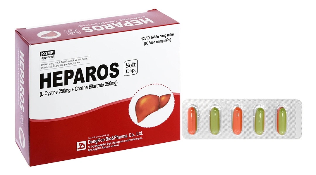 Viên uống Heparos hỗ trợ trị các bệnh do rối loạn chức năng gan (12 vỉ x 5 viên) - 