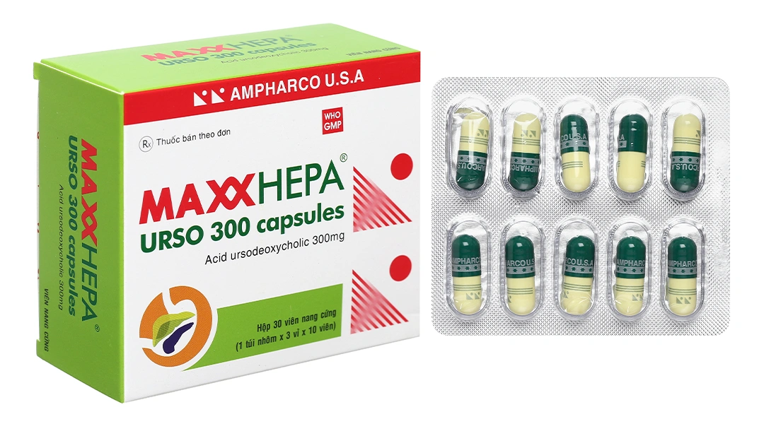 Maxxhepa Urso 300 Capsules trị xơ gan do mật nguyên phát (3 vỉ x 10 viên) - 