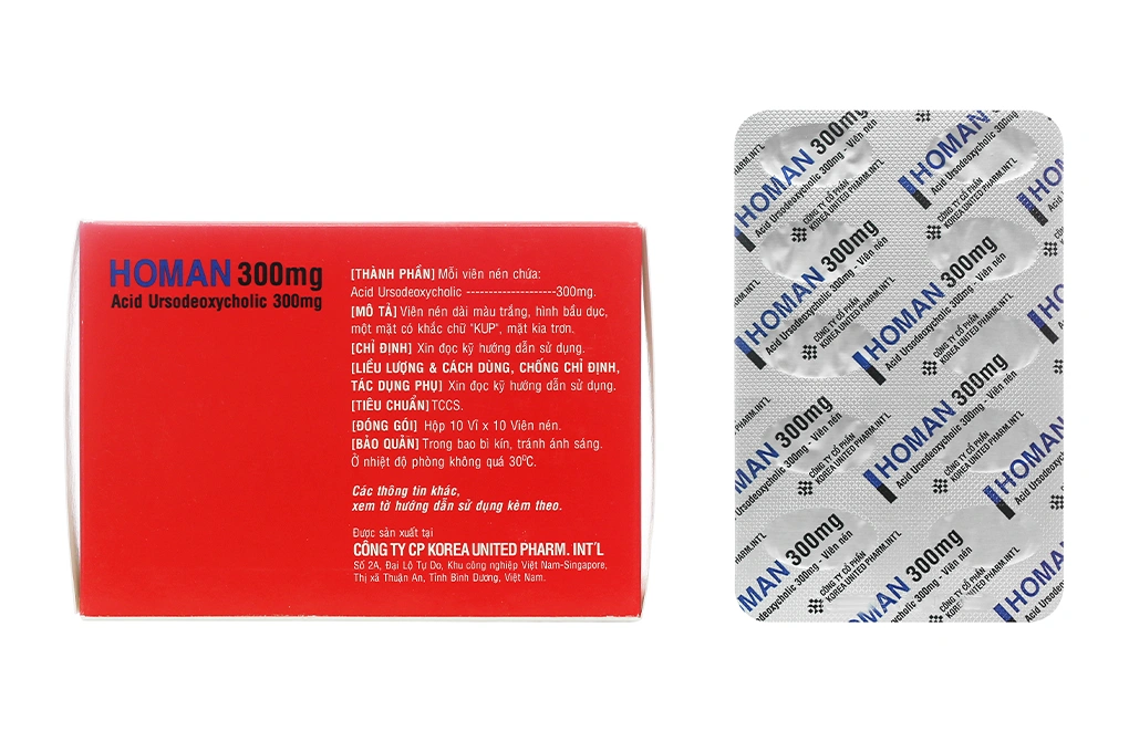 Homan 300mg trị sơ gan ứ mật nguyên phát (10 vỉ x 10 viên) - 1