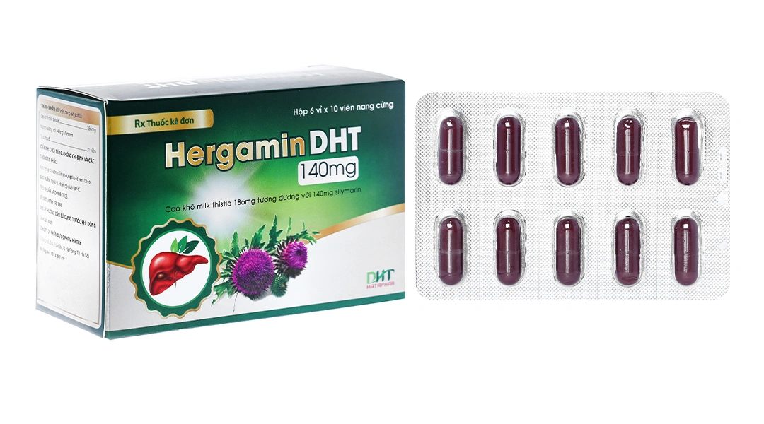 HergaminDHT 140mg hỗ trợ trị bệnh lý về gan (6 vỉ x 10 viên) - 