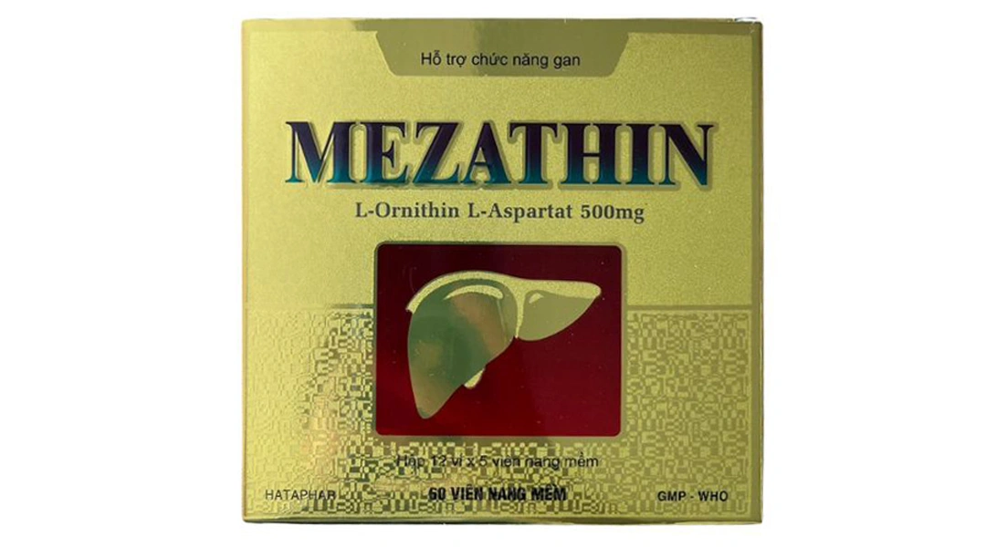Mezathin 500mg điều trị hỗ trợ viêm gan, xơ gan, gan nhiễm mỡ (12 vỉ x 5 viên) - 