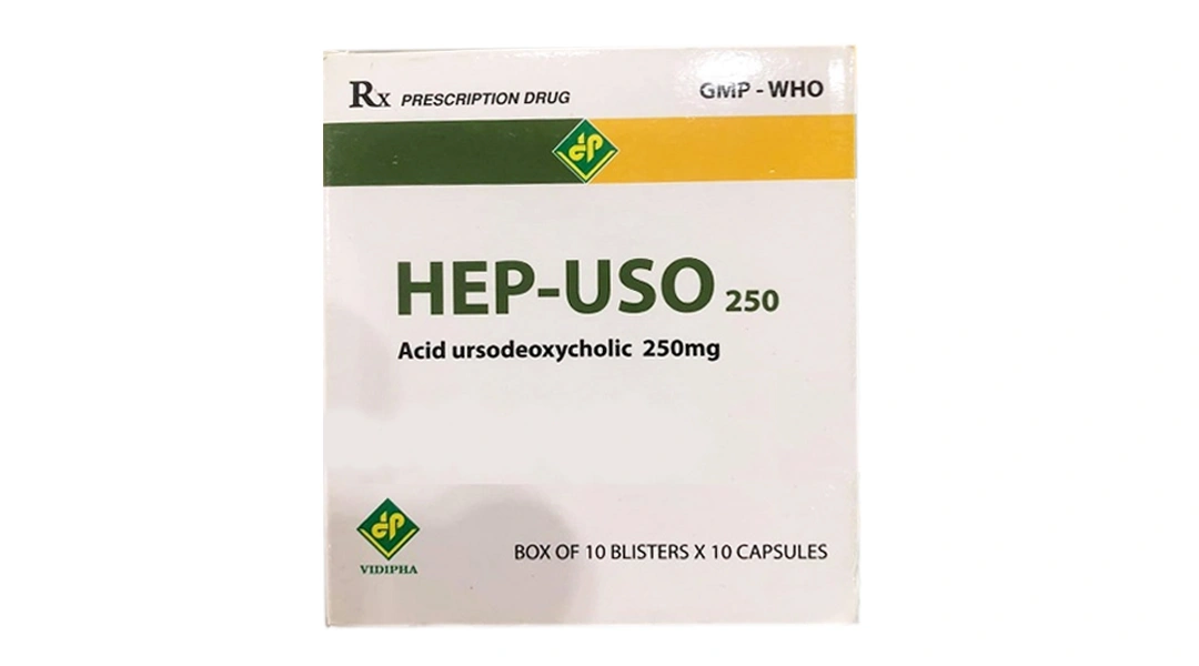 Hep-Uso 250 trị xơ gan nguyên phát và hòa tan sỏi mật cholesterol (10 vỉ x 10 viên) - 