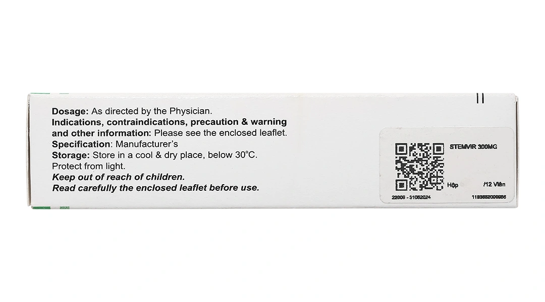 Stemvir 300mg trị nhiễm HIV-1, viêm gan B (3 vỉ x 4 viên) - 3