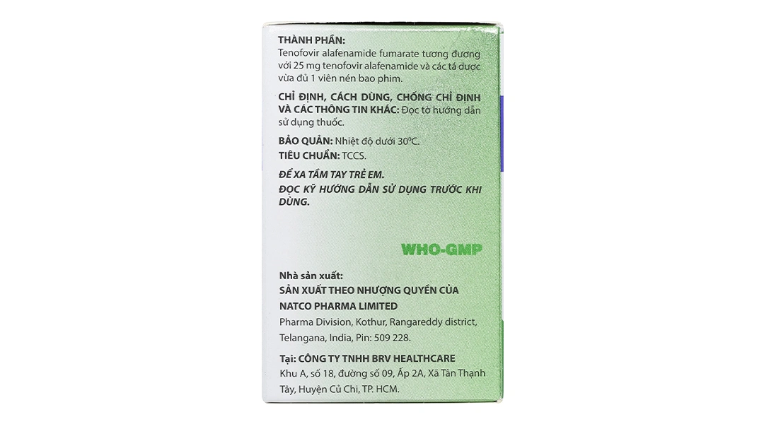 Hepa-Taf 25mg trị viêm gan siêu vi B mạn tính lọ 30 viên - 9