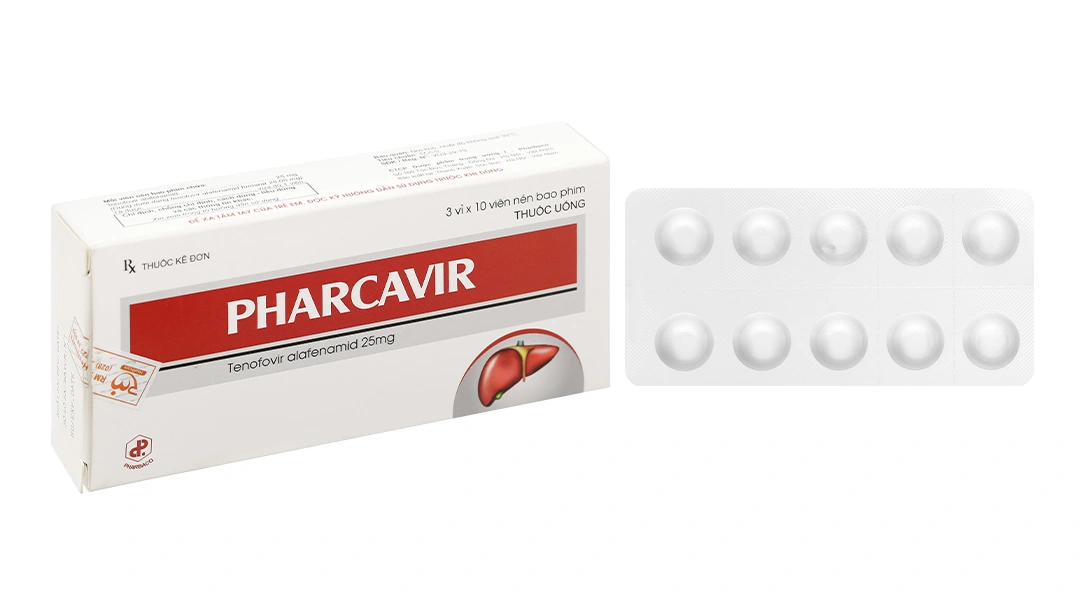 Pharcavir 25mg trị viêm gan siêu vi B mạn tính (3 vỉ x 10 viên) - 