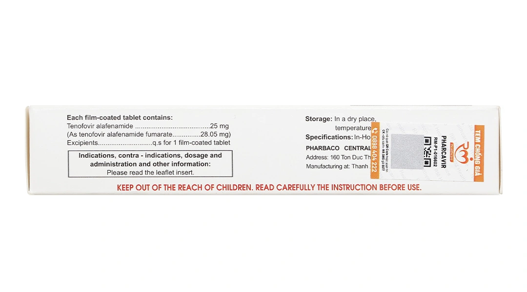Pharcavir 25mg trị viêm gan siêu vi B mạn tính (3 vỉ x 10 viên) - 2