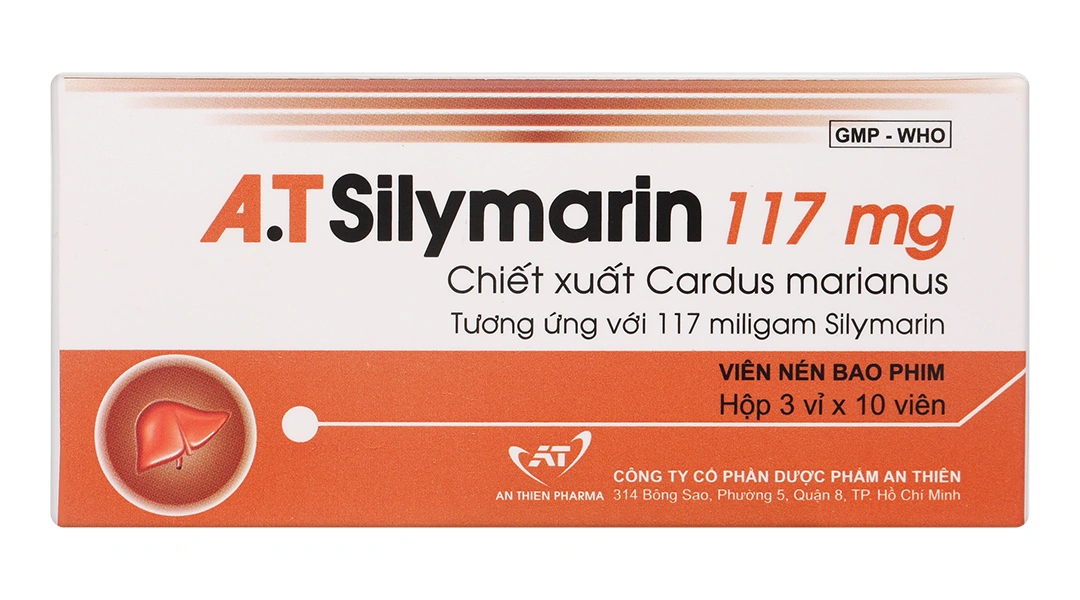 A.T Silymarin 117mg hỗ trợ trị bệnh viêm gan mạn tính, xơ gan (3 vỉ x 10 viên) - 1