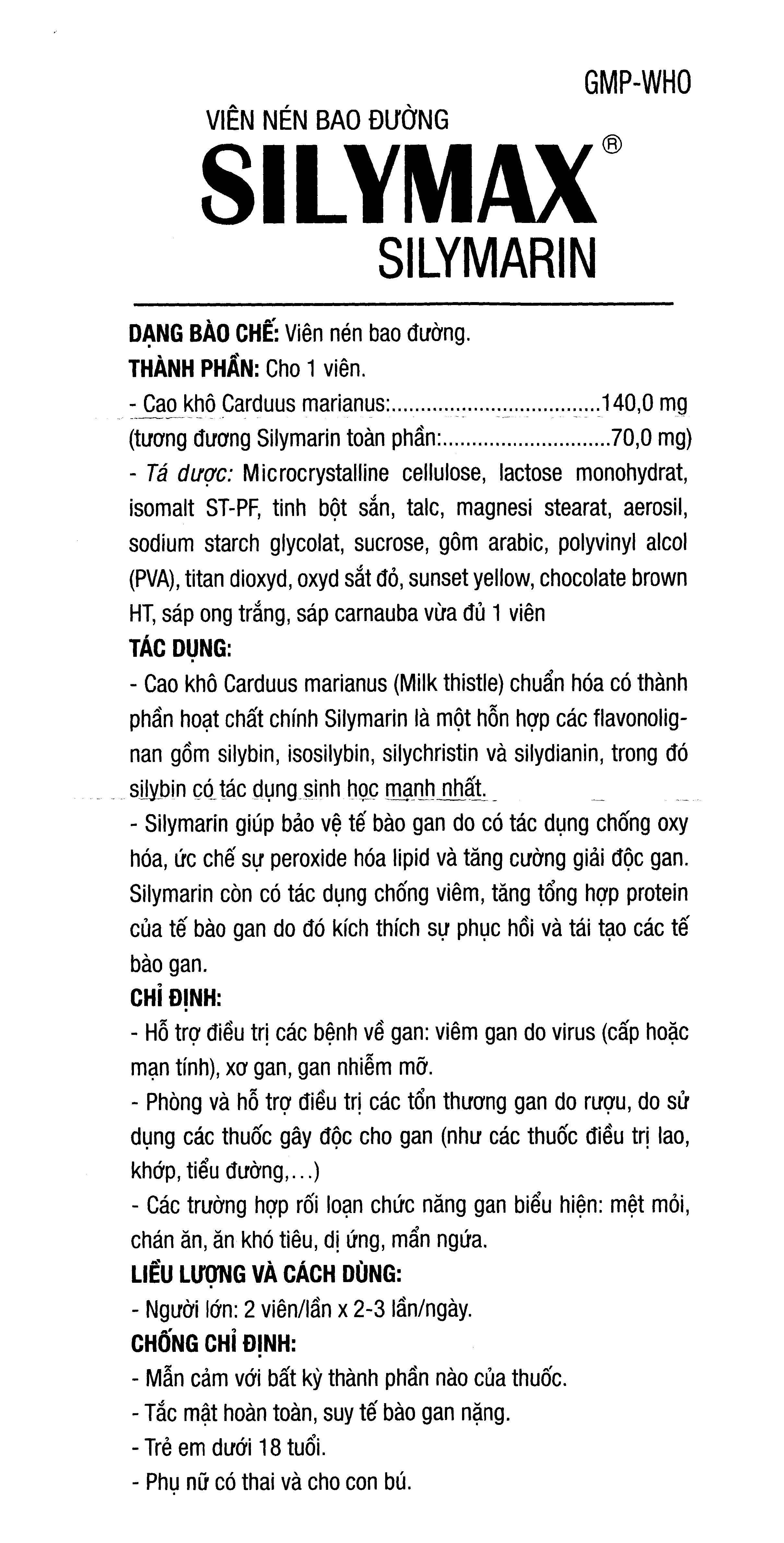 Silymax hỗ trợ trị bệnh viêm gan mãn tính, xơ gan (4 vỉ x 15 viên) - 5