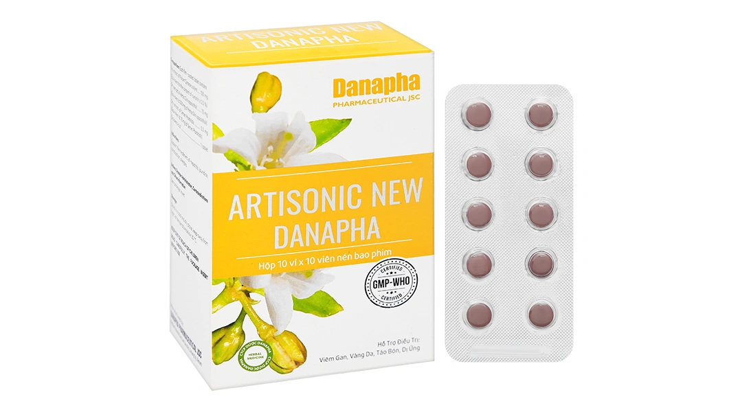 Artisonic New Danapha hỗ trợ trị viêm gan, vàng da, dị ứng (10 vỉ x 10 viên) - 