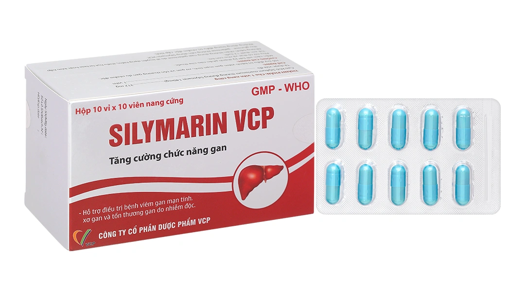 Silymarin VCP 140mg hỗ trợ điều trị bệnh viêm gan mạn tính, xơ gan (10 vỉ x 10 viên) - 