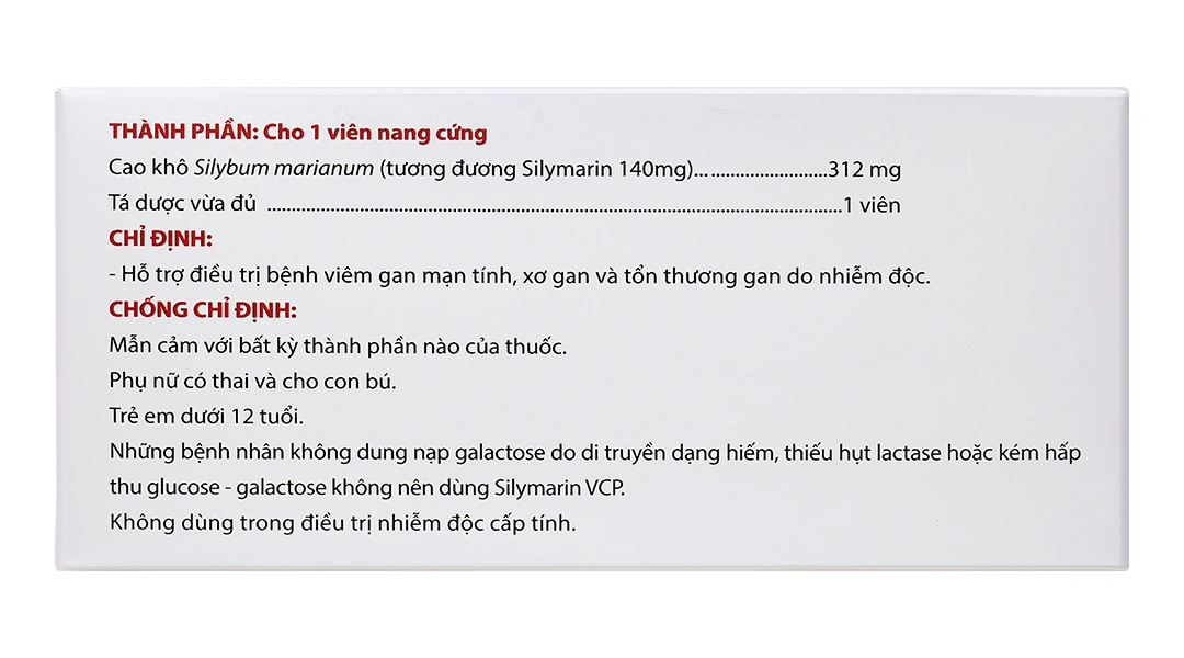 Silymarin VCP 140mg hỗ trợ điều trị bệnh viêm gan mạn tính, xơ gan (10 vỉ x 10 viên) - 3