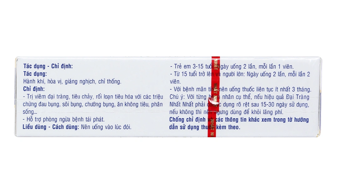 Đại Tràng Nhất Nhất trị viêm đại tràng, rối loạn tiêu hóa (2 vỉ x 10 viên) - 2