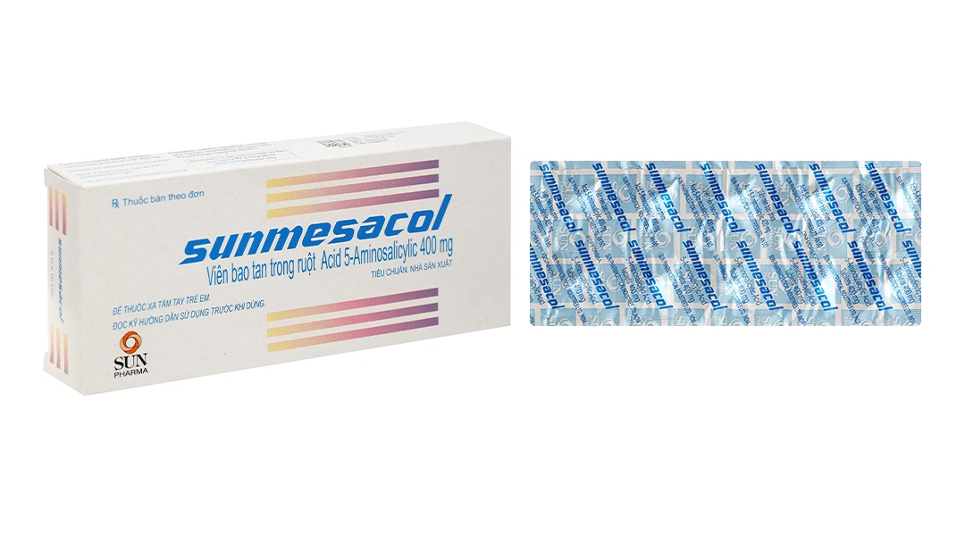 Sunmesacol 400mg trị viêm loét đại tràng (5 vỉ x 10 viên) - 