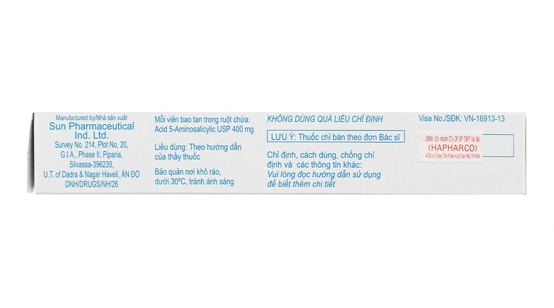 Sunmesacol 400mg trị viêm loét đại tràng (5 vỉ x 10 viên) - 2
