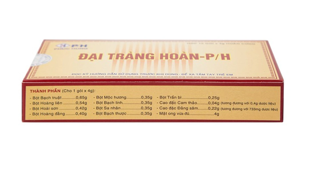 Viên hoàn cứng Đại tràng hoàn-P/H trị viêm đại tràng cấp và mãn tính (10 gói x 4g) - 1