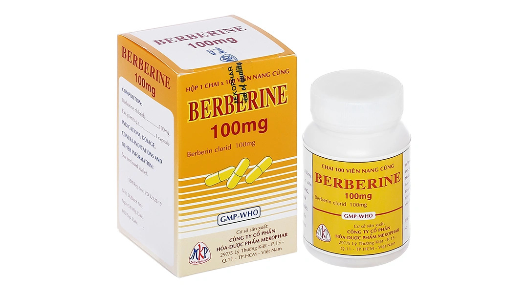 Berberine 100mg trị tiêu chảy lọ 100 viên - 