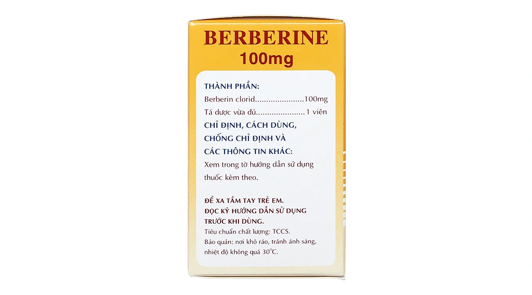 Berberine 100mg trị tiêu chảy lọ 100 viên - 2