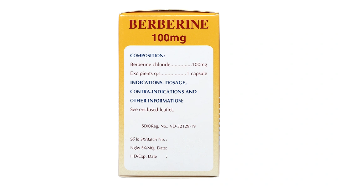 Berberine 100mg trị tiêu chảy lọ 100 viên - 3