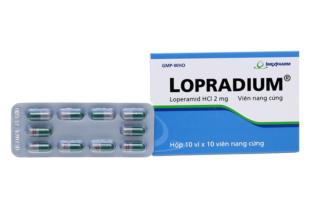 Lopradium 2mg trị tiêu chảy (10 vỉ x 10 viên) - 