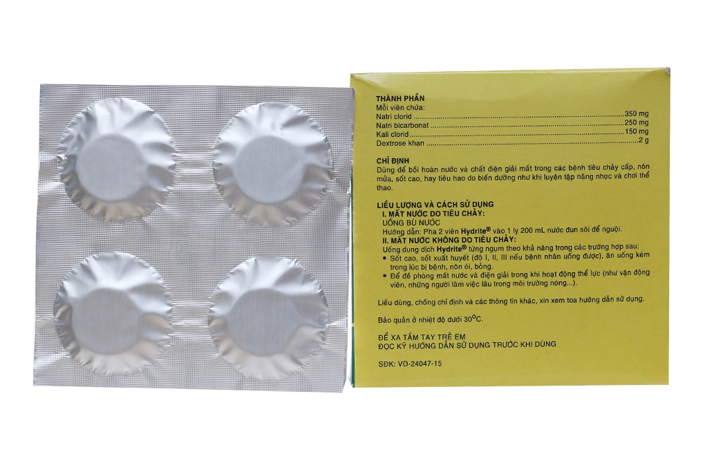 Viên sủi Hydrite bù nước và điện giải (25 vỉ x 4 viên) - 2