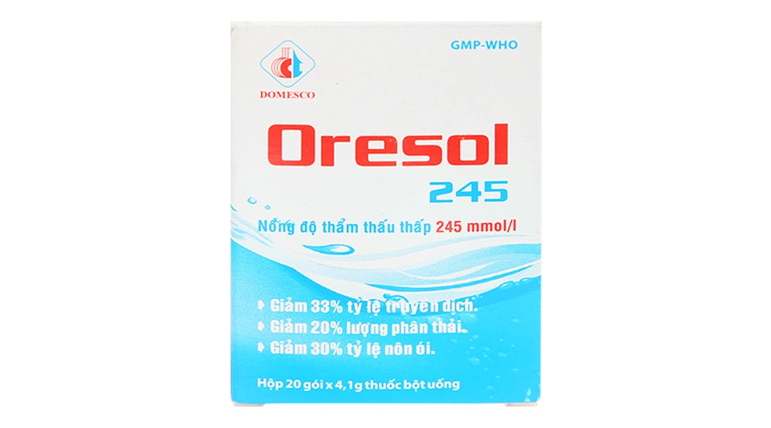 Oresol 245 DMC phòng và trị mất điện giải và nước trong tiêu chảy cấp (20 gói x 4.1g) - 1