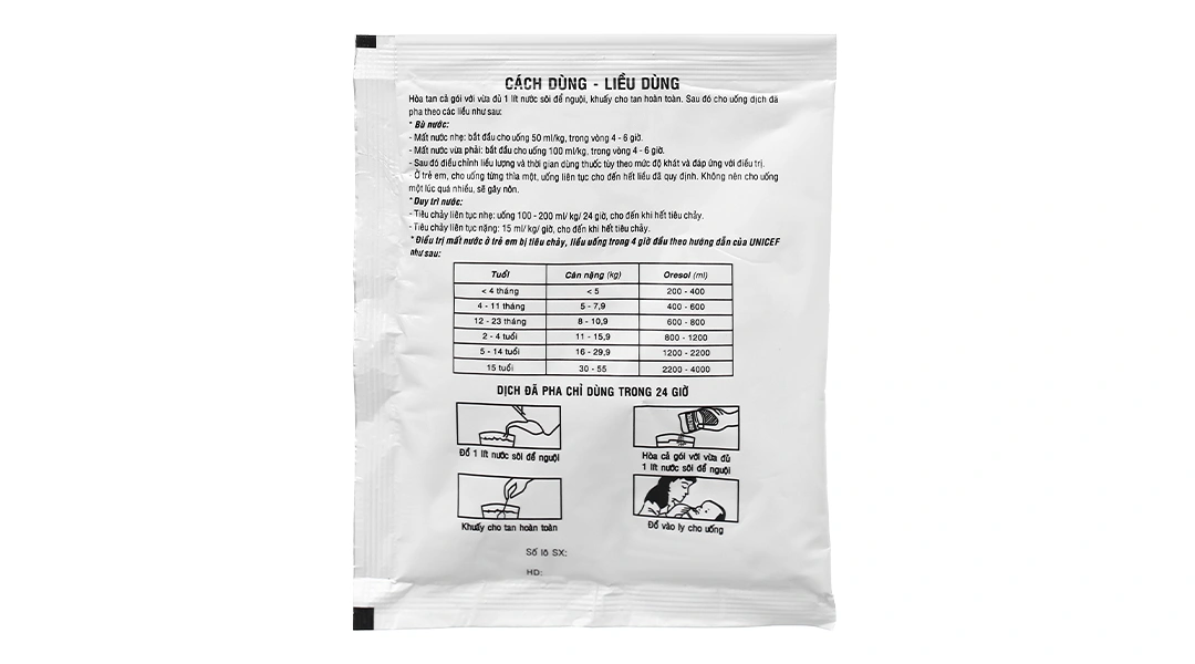 Thuốc bột Oresol Bidiphar bù nước và điện giải gói 27.9g - 1