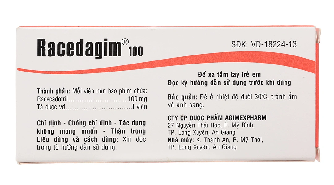 Racedagim 100 trị tiêu chảy cấp ở người lớn (2 vỉ x 10 viên) - 1