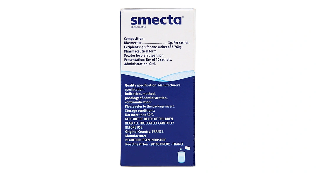 Bột pha hỗn dịch uống Smecta 3g trị tiêu chảy cấp (10 gói x 3.76g) - 3