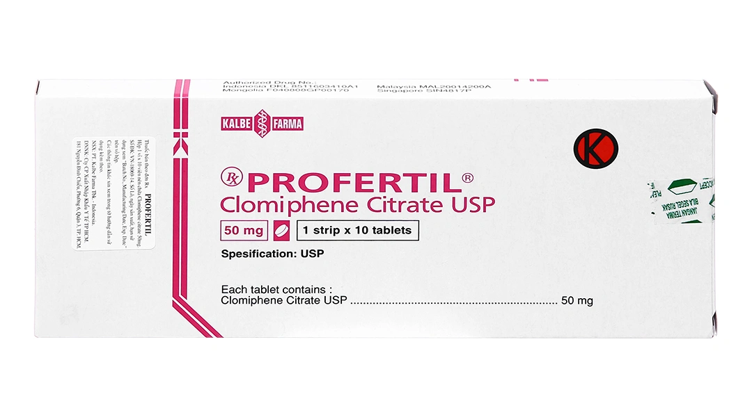 Profertil 50mg trị chứng vô sinh ở phụ nữ vô kinh (1 vỉ x 10 viên) - 1