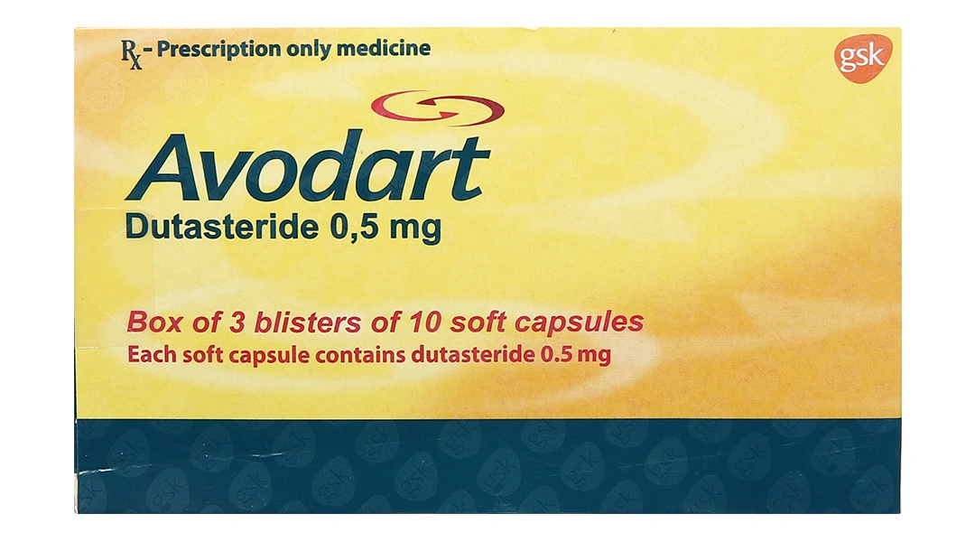 Avodart 0.5mg trị phì đại tuyến tiền liệt (3 vỉ x 10 viên) - 1