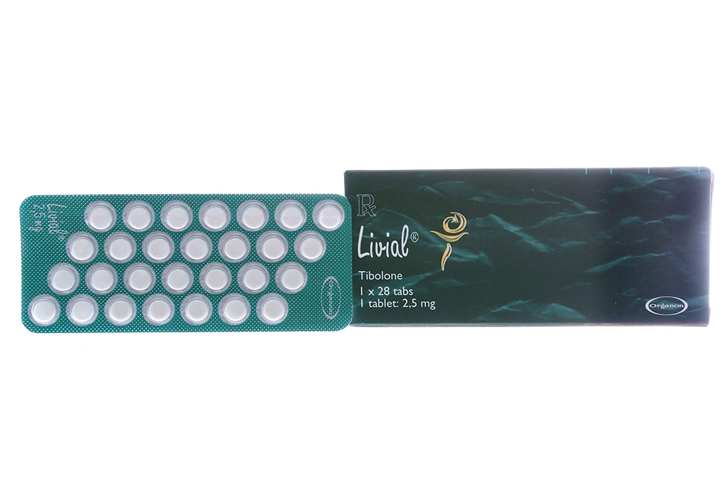 Livial 2.5mg trị thiếu estrogen do mãn kinh (1 vỉ x 28 viên) - 