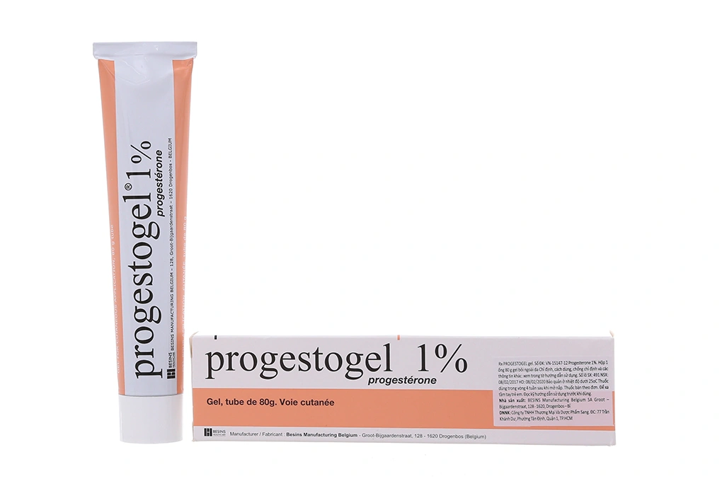 Gel bôi Progestogel 1% trị các bệnh tuyến vú lành tính tuýp 80g - 