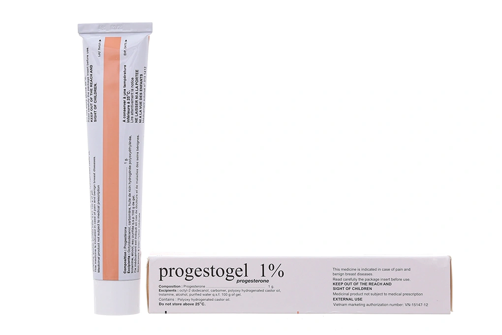Gel bôi Progestogel 1% trị các bệnh tuyến vú lành tính tuýp 80g - 1