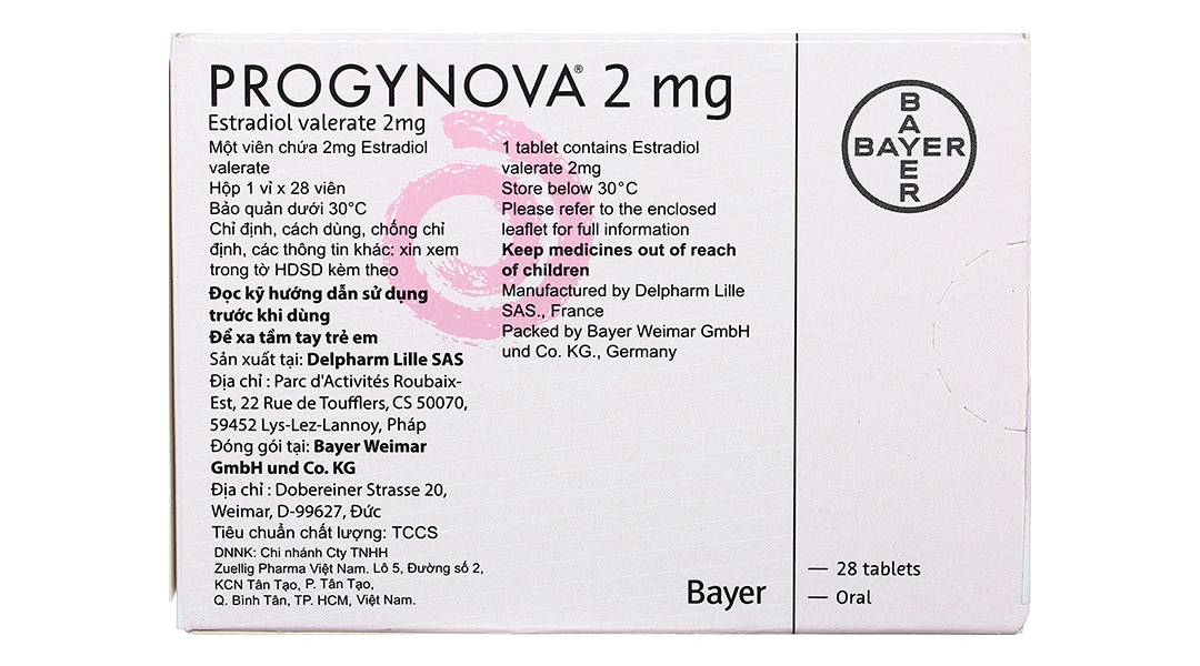 Progynova 2mg trị thiếu estrogen do mãn kinh (1 vỉ x 28 viên) - 4