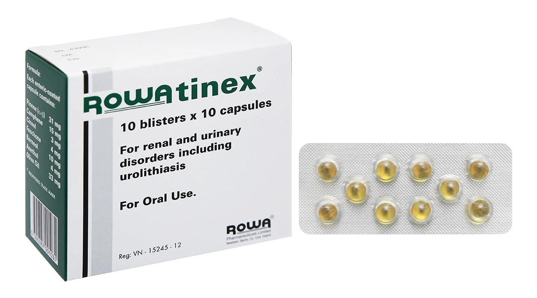 Rowatinex phòng và trị sỏi niệu, sỏi thận (10 vỉ x 10 viên) - 