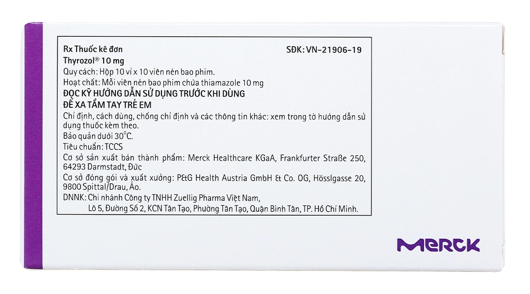 Thyrozol 10mg trị bệnh lý tuyến giáp (10 vỉ x 10 viên) - 2