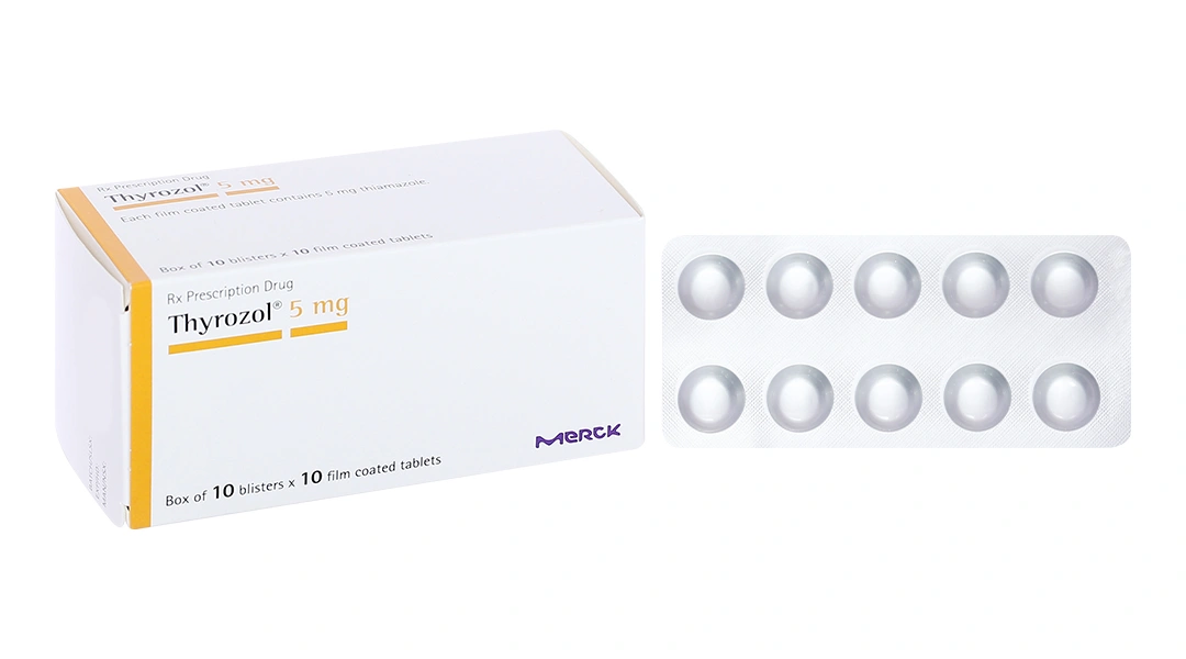 Thyrozol 5mg trị cường giáp (10 vỉ x 10 viên) - 