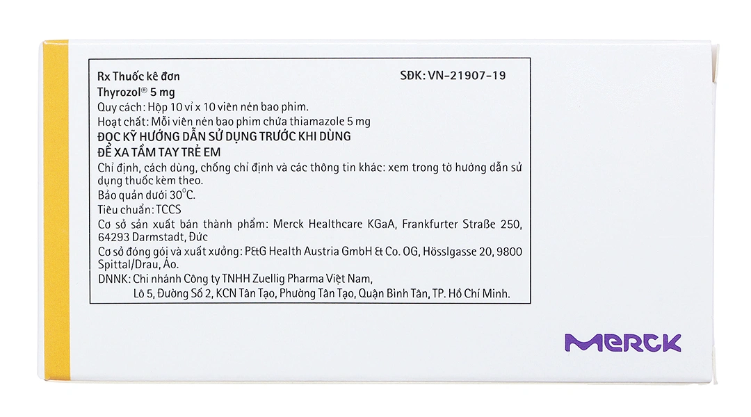 Thyrozol 5mg trị cường giáp (10 vỉ x 10 viên) - 2