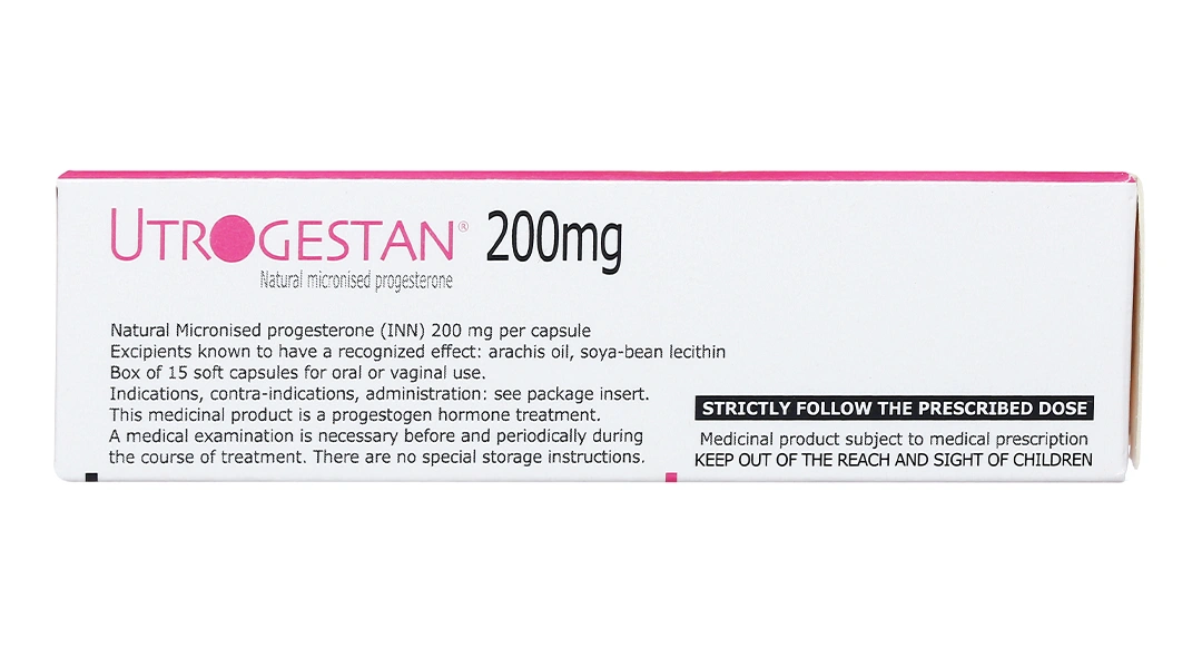 Utrogestan 200mg trị các rối loạn do thiếu progesterone (1 vỉ x 7 viên + 1 vỉ x 8 viên) - 3