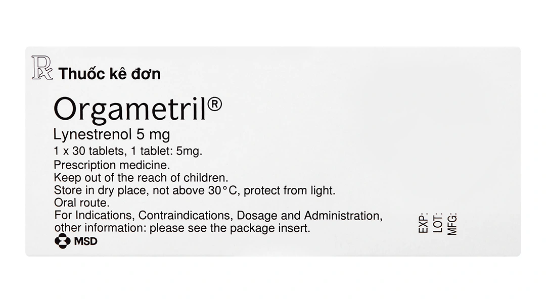 Orgametril 5mg trị đa kinh, rong kinh (1 vỉ x 30 viên) - 1