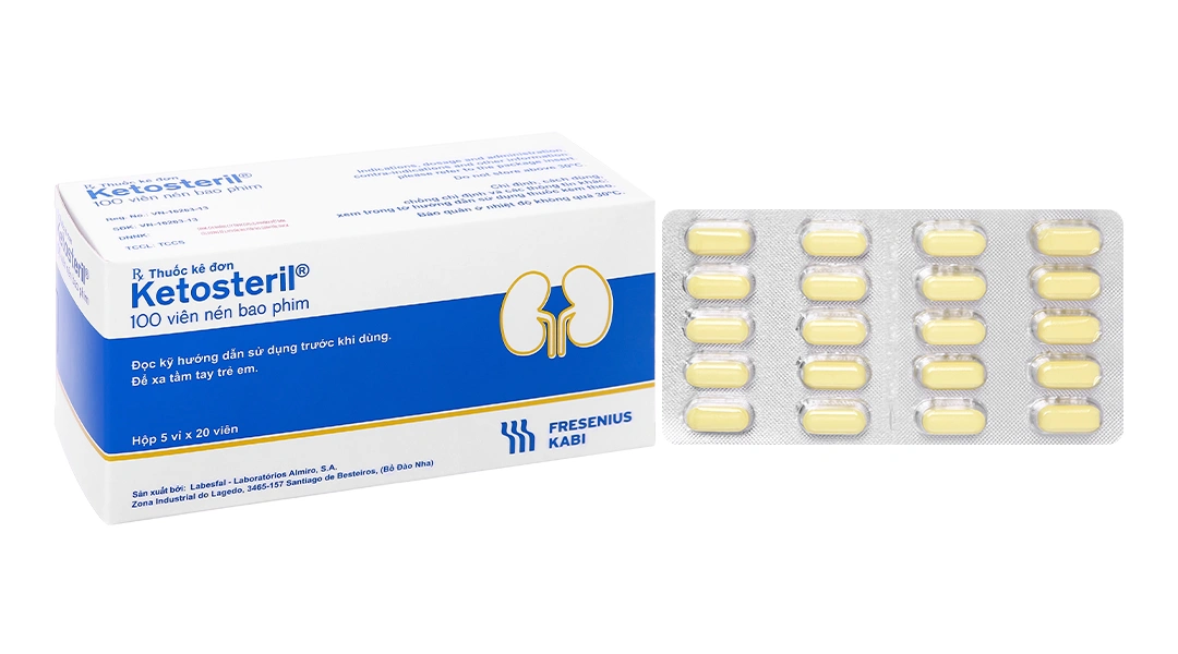 Ketosteril phòng và trị suy thận mạn (5 vỉ x 20 viên) - 