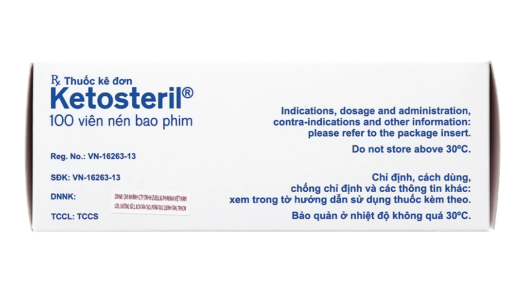 Ketosteril phòng và trị suy thận mạn (5 vỉ x 20 viên) - 3