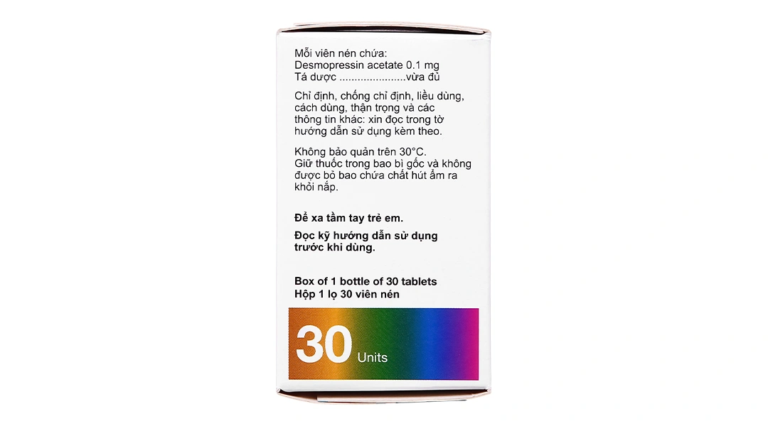Minirin 0.1mg trị đái tháo nhạt, tiểu đêm lọ 30 viên - 2