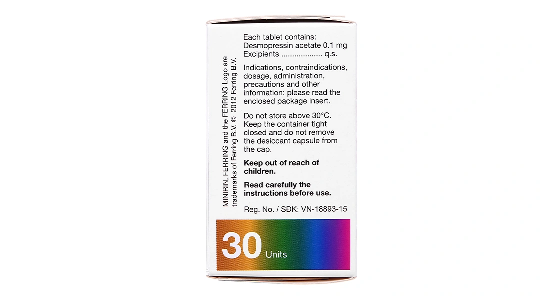 Minirin 0.1mg trị đái tháo nhạt, tiểu đêm lọ 30 viên - 3