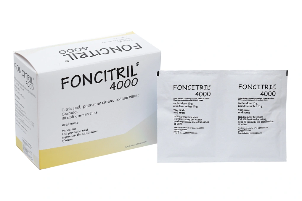 Bột cốm Foncitril 4000 phòng và trị sỏi niệu (30 gói x 10g) - 