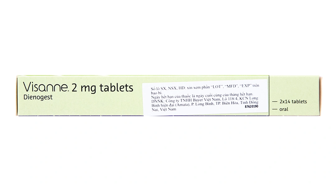 Visanne 2mg tablets trị lạc nội mạc tử cung (2 vỉ x 14 viên) - 2