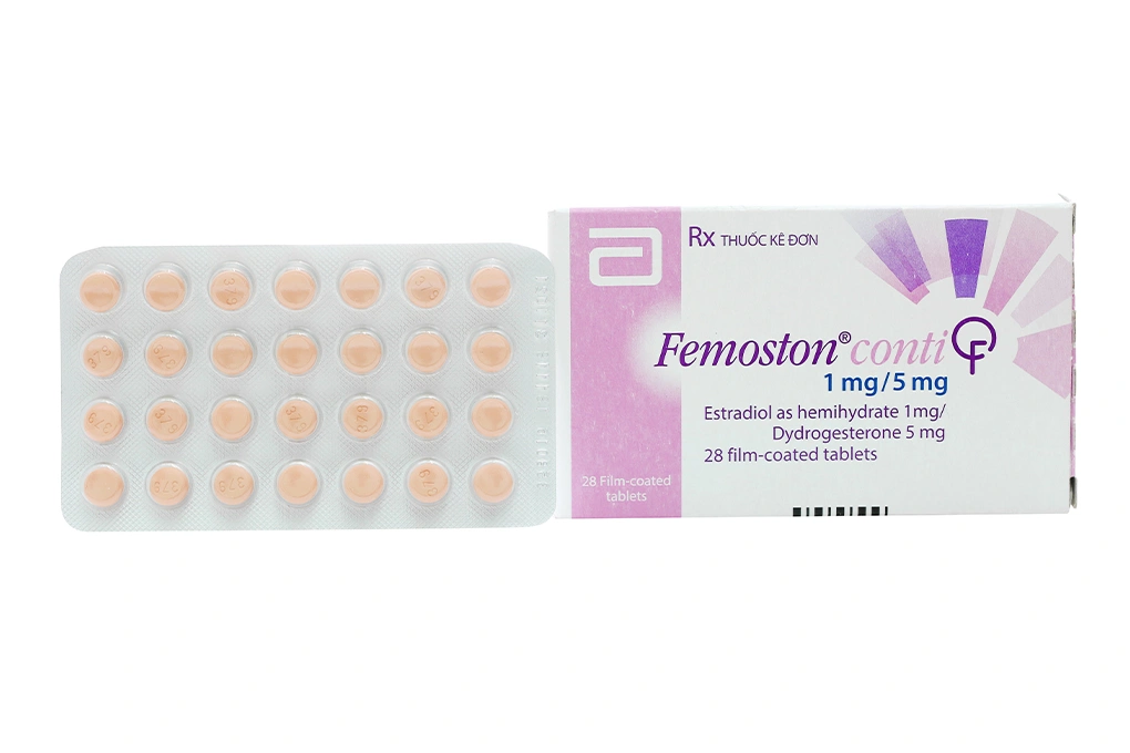 Femoston Conti 1mg/5mg trị thiếu estrogen do mãn kinh (1 vỉ x 28 viên) - 1